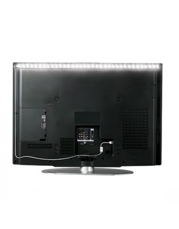 Solight LED pásik pre TV, 100cm, USB, vypínač, studená biela