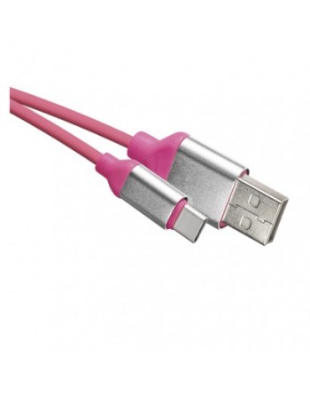 USB kábel 2.0 A/M - C/M 1m ružový